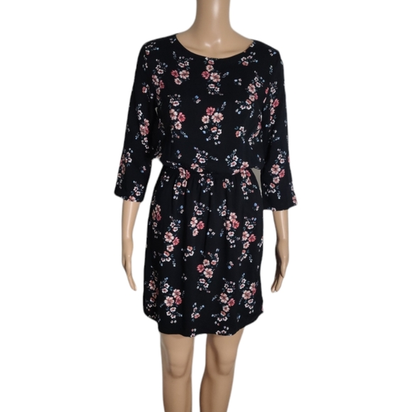 H & M Black Floral Mini Dress (Divided) Size 2 - Picture 14 of 15
